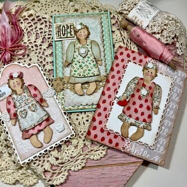 Homespun Doll cards and tag