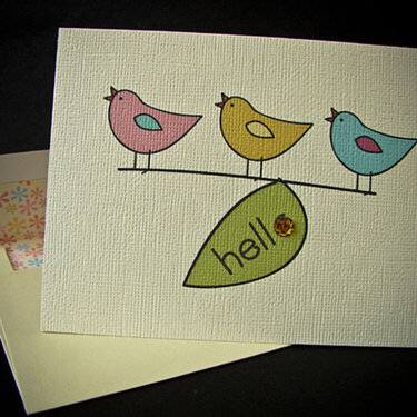 HELLO Card (3 Birds)