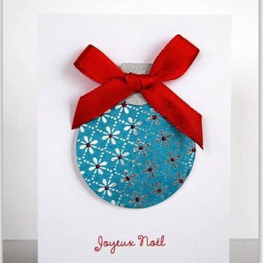 Christmas ornaments on cards