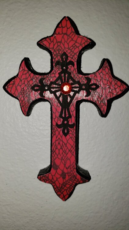Altered Cross  6&quot; Red and Black