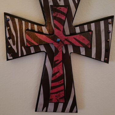 12&quot; Zebra Altered Cross