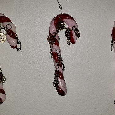 Steampunk Candy Cane ornaments