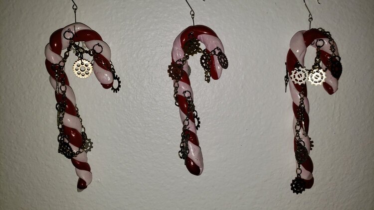 Steampunk Candy Cane ornaments
