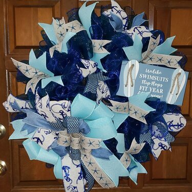 Blue seaside wreath