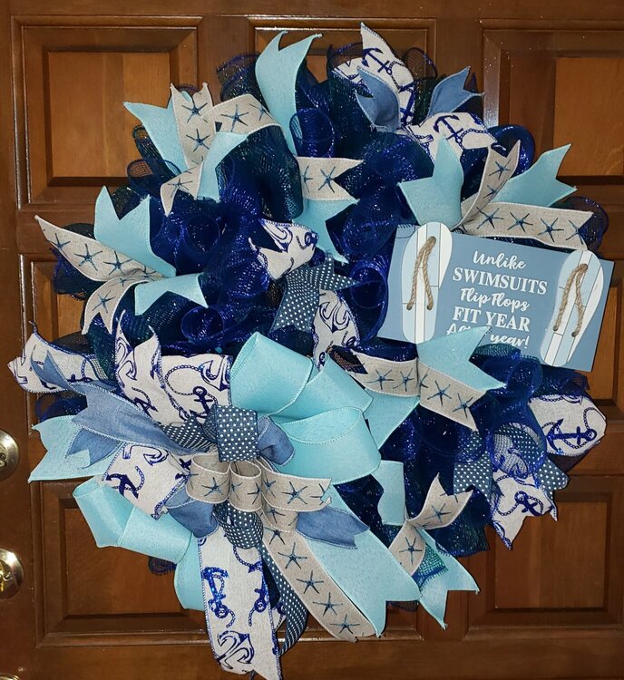 Blue seaside wreath
