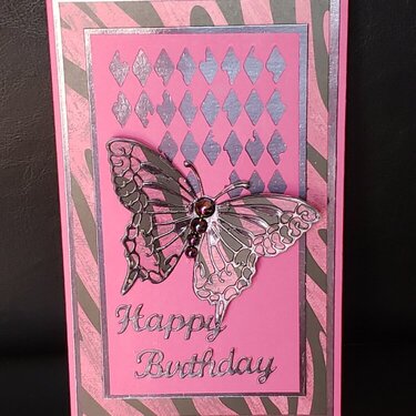 Pink and Black Birthday Card