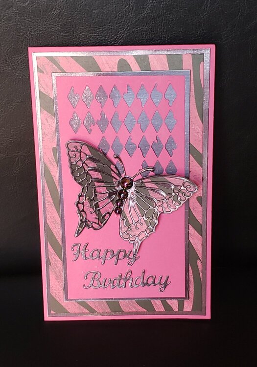 Pink and Black Birthday Card
