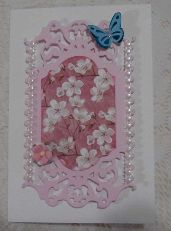 Pink and white Card