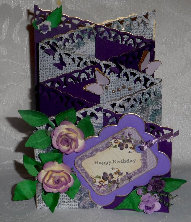 Birthday Double Zig Zag Cascade Card