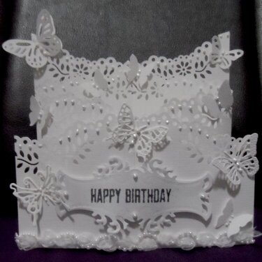 White 6 x 6 Zig Cascading Birthday Card
