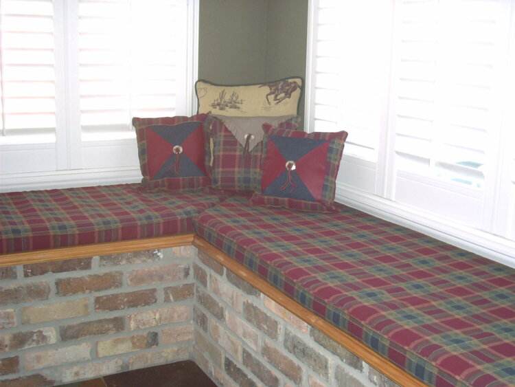Window Box Seat Cushions and Throw Pillows