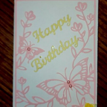 Pink and yellow BDay Card
