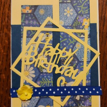 Blue/Yellow  Birthday Card