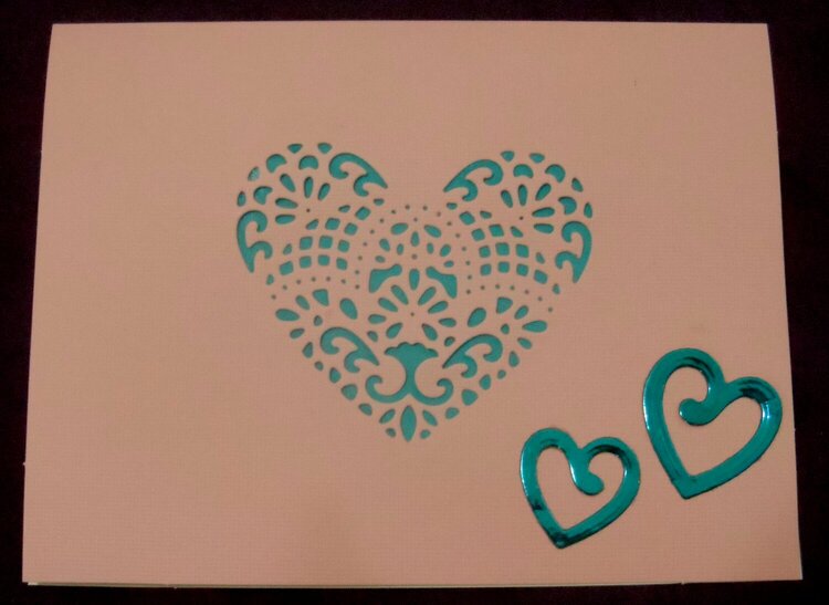 Simple Pink and Teal Valentine Card