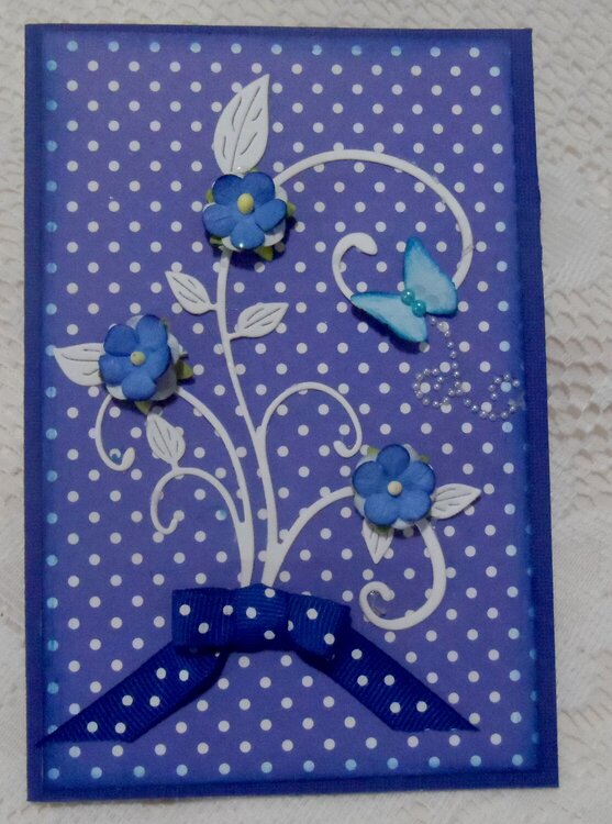 Blank Blue Dotted Card