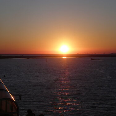 Sun Set over Galveston Texas