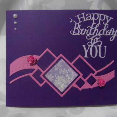 Purple &amp; Pink Birthday Card