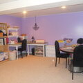 the craft room in the basement, kids have one side, I have the other