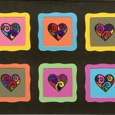 Embossed and Colored Hearts
