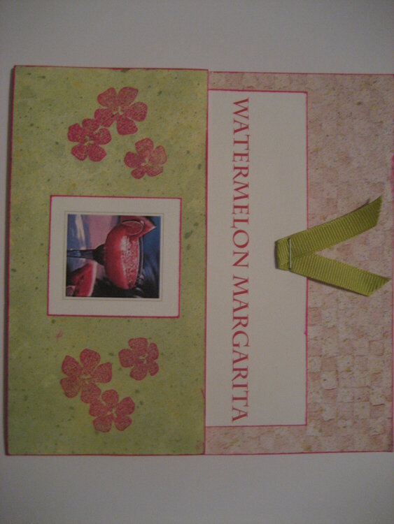 6X6 Recipe Card in Pocket--Watermelon Margarita