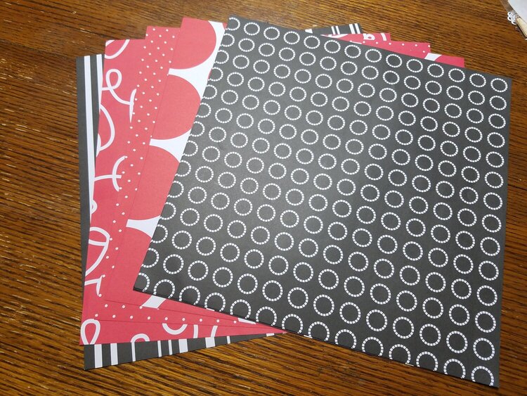 Red and Black Patterned Paper: AGC February Counterfeit Kit