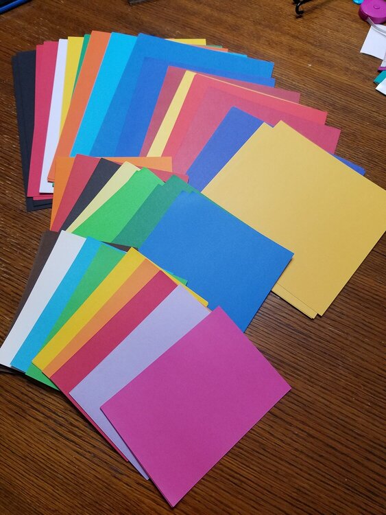 various sizes of solid color cardstock: AGC February Counterfeit Kit