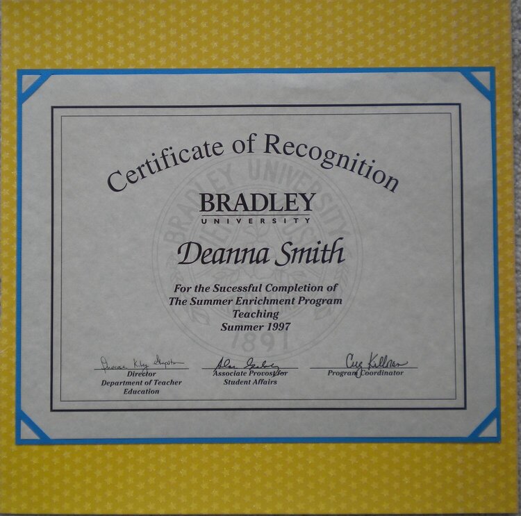 Bradley Certificate