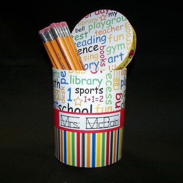 Altered Pencil Cup **Teacher's Christmas Gift**