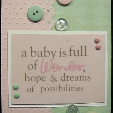 Full of wonder (baby girl card)