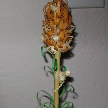 Quilled Mouse on a Corn Stalk