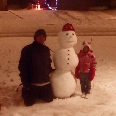 Dad and Brooke&#039;s snowman!