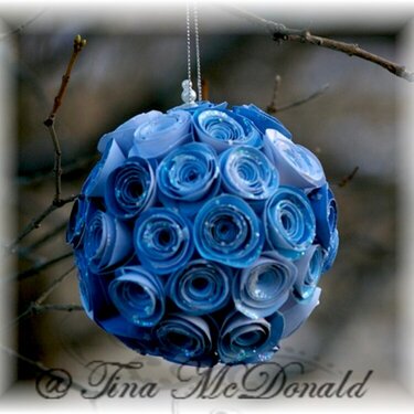 ~*  Rolled Flower Christmas Ornament *~ Paris Hilton Creativity