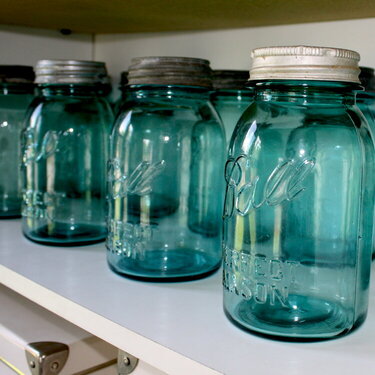 Vintage Blue Ball Mason Jars~