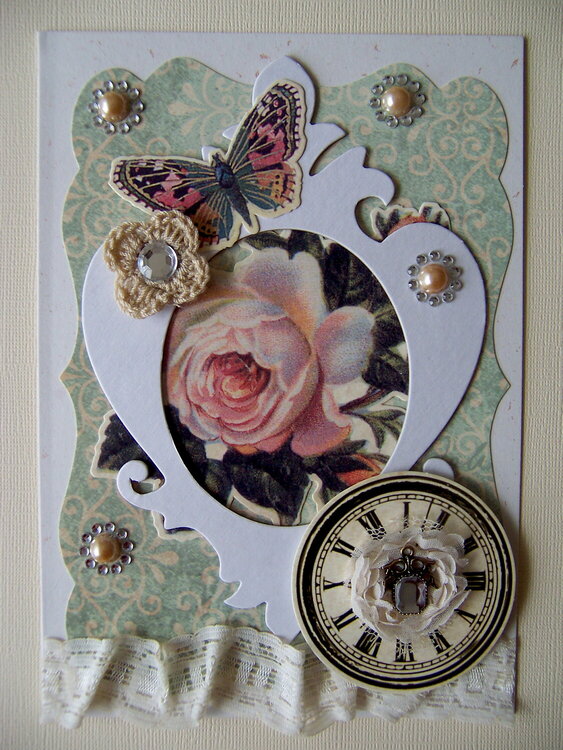 Shabby Chic Rose Card