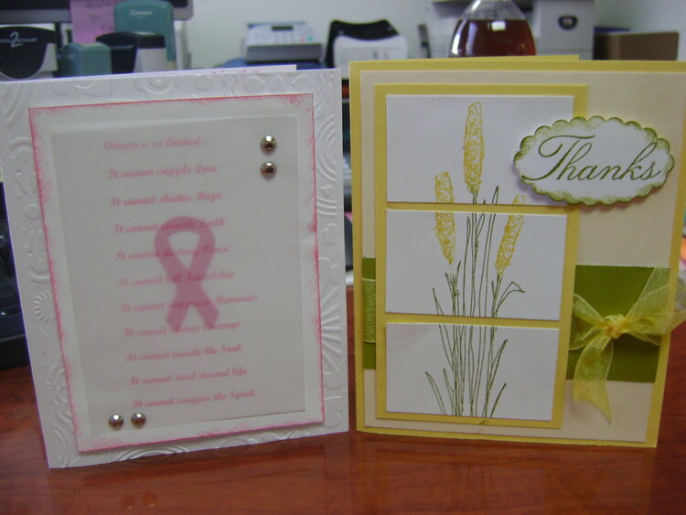 Breast Cancer Card and Thank You Card