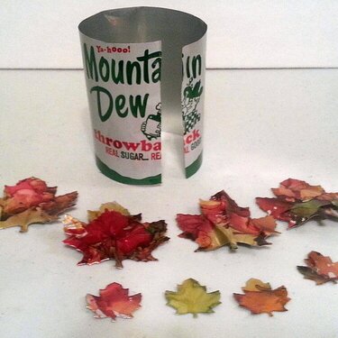 Recycled metal embellishment leaves