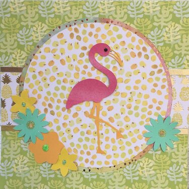 Die Cuts with a View Flamingo Card