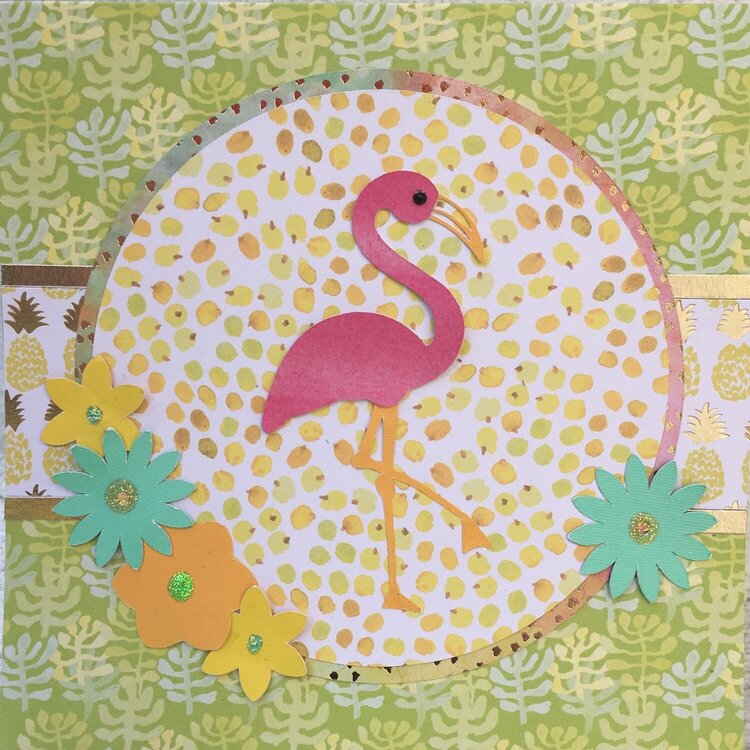 Die Cuts with a View Flamingo Card