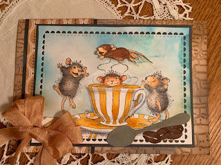 Fall House Mouse Coffee Crazy Card