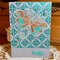 Picket Fence Studios Dragonfly card Stenciled with Paper Glaze