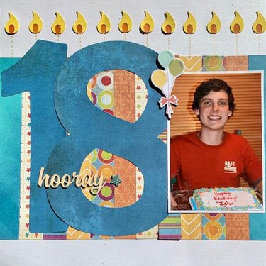 Hooray Birthday Layout for boy