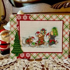 House Mouse Elf Gifts Christmas Card