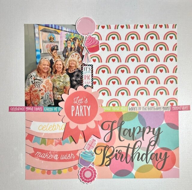 Let&#039;s Party Birthday girl layout
