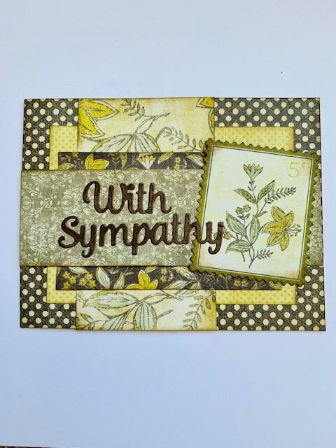 Pink Paislee Sympathy card and Stationary set