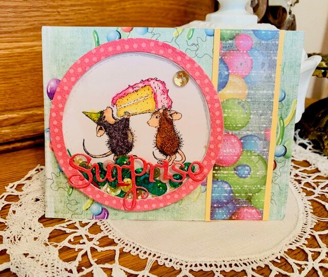 House Mouse Birthday Splash shaker card