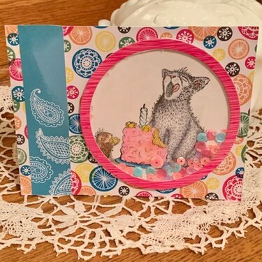 House Mouse Birthday Kitty Shaker card