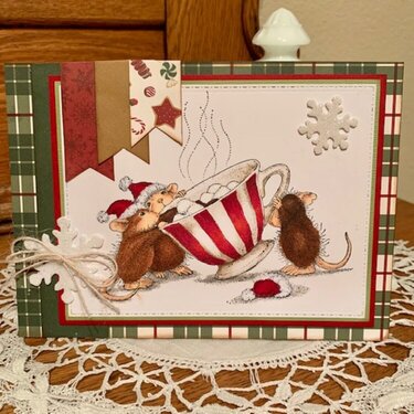 House Mouse Sharing A Sip Christmas Card