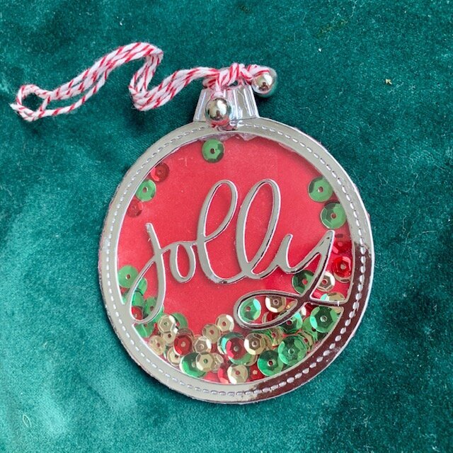 Jolly Ornament Shaker tag
