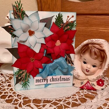 Handmade Poinsettia Christmas Card