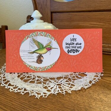 House Mouse Hummingbird Express slimline card